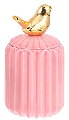 ABOOFAN Tarro de Cerámica Hermético Rosa Decoración de Pájaros