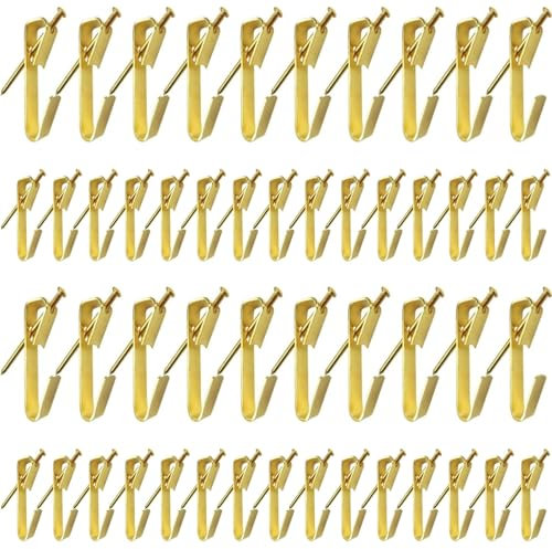 50 PCS Picture Hooks Set, Heavy Duty Picture Hanging Kit with Nails & Hangers, Strong Wall Hooks for Framed Photos, Art, Posters & More