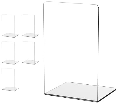 EH Design Buchstützen aus Acryl 2er Set transparent rutschfest für Regale