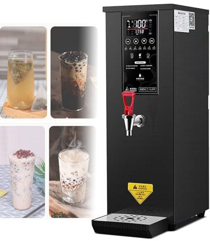 Erogatore di acqua calda, scaldabagno elettrico commerciale, macchina per acqua calda in acciaio inossidabile, 60 l/ora, riscaldamento a gradini, controllo della temperatura 104-212 °F,Black