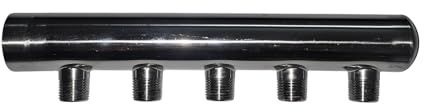 Stainless Steel Plumbing Manifold,1''Npt Inlet 3/4''Npt Outlet, 2-6Port Water Distribution Headers (5ways)