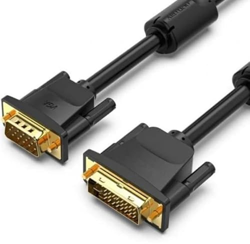 Watio Wave Convertidor - convertidor DVI-D a VGA de 1.5 m, color negro, diseñado para señales de video digital a analógico, ideal para monitores antiguos.*