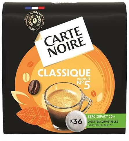 Savourez un café intense et authentique avec les dosettes classiques CARTE NOIRE 250G faciles à préparer- Lot De 3