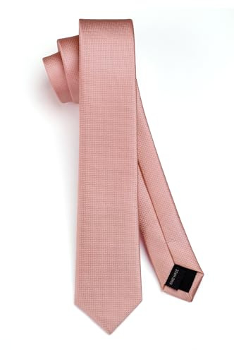 HISDERN Krawatte Herren Schmale Krawatten für Männer solide Seidenkrawatte klassische formelle Krawatte für Hochzeit Party Business 6cm