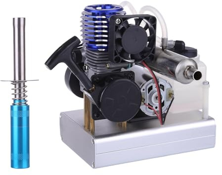 Level 15 Engine Generator Model Kit – 12V DIY Methanol Power NitroEngine with Cooling Fan & Voltage Display, Science Experiment Display for Adults, Teaching Projects