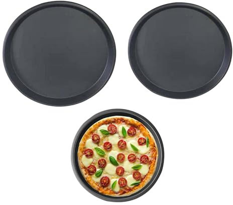 Generico Padlla per pizza rotonda - 3 taglie di teglia rotonda per pizza, 1 set di di cottura antiaderente, piz rotondi per piza fatta in casa | Servire vassoio per casa ristorante per istora