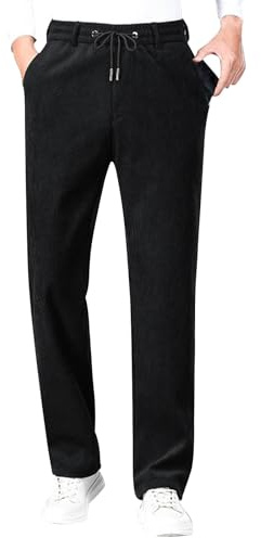 Generisch - Pantaloni da uomo, moderni ed eleganti, da jogging, baggy, da allenamento, da trekking, leggeri, da autunno, classici, da neve, con elastico in vita, da inverno, Nero , L