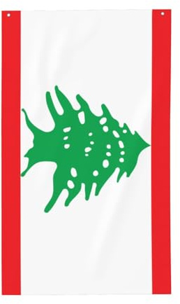 Drapeau du Liban. Drapeau décoratif d'extérieur 0,9 x 1,5 m, bannière verticale en polyester. Convient pour une utilisation en extérieur