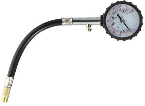 Hohopeti Manomètre de Pression des Pneus de Voiture Tuyau Flexible Précis et Compact Compatible Voitures et Camions Testeur de Pression Air Portable Lecture Rapide et Fiable