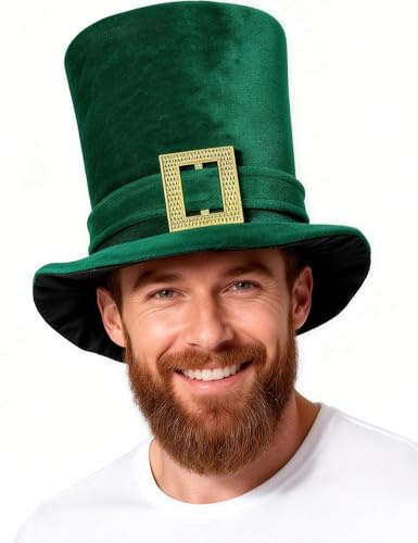 COSAVOROCK St Patricks Day Hut mit Kleeblatt Samtgrüner Zylinder Erwachsene