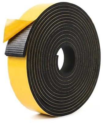XLTBOMS Bande Mousse Adhésive, Mousse Autocollante - 25mm(L) x3mm(E) x4M | Bande Isolante Adhesive, Néoprène Mousse Etancheite, Joint Mousse Adhésif, Pour Isolation Fenêtre Anti-Froid, Joint Porte