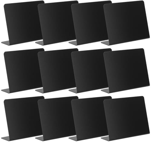BESTYASH Lavagne per Menù da Tavolo 12 Pezzi, Lavagnette Nere Mini 150x120 Mm per Scrivere Cartelli Prezzi e Indicazioni Menu, Bacheche Decorative Portatili per Ristoranti e Buffet