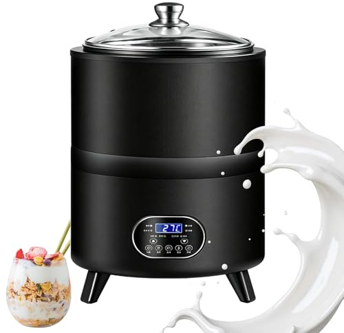 Yogurtiera Elettrica Con Controllo Della Temperatura, Multifunzione, Ideale Per Preparare Natto E Vino Di Riso. Potenza: 400w/600w, Capacità: 8l/12l (8,5/12,7qt), Temperatura: 25-80°C(Black,12L)
