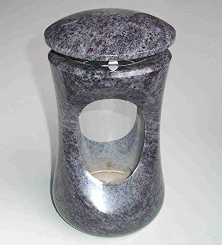 designgrab Grablampe Design-Medium Orion Granit – 26 cm hoch, Ø 15 cm, wetterfest & frostfest