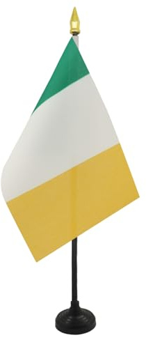 AZ FLAG - Mini irländsk bordsflagga - 15 x 10 cm - irländsk kontorsflagga 100% polyester med guldspetsstift