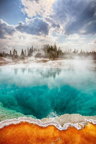 Yellowstone National Park Geyser Basin Poster West Thumb Geyser Basin Pool Pond Nature Landscape Photo Photograph Laminated Dry Erase Wall Poster 12x18