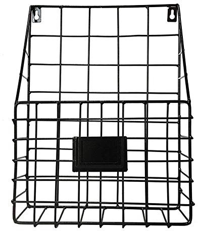 feierna Metall Wand montiert Bücherregal/Einfache Wohnzimmer Zeitschriftenständer/Zeitungs-Rack/für Bücher, Tablets und Co. Geeignet (Schwarz)