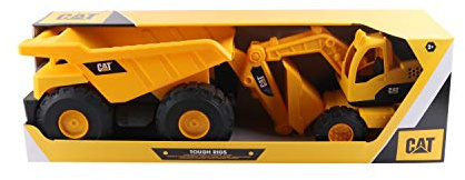 CatToysOfficial Set Veicoli da Costruzione Giocattolo | Camion Ribaltabile, Escavatore | Parti Articolate | Regali e Giocattoli CAT per Bambini dai 3 Anni in Su