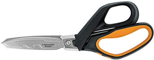 Fiskars Hochleistungsschere, Bis zu 30% mehr Kraft, Länge 26 cm, Langlebiger rostfreier Stahl/Kunststoff, Schwarz/Orange, PowerArc, 1027205