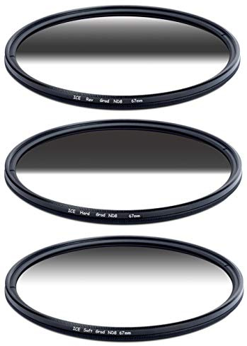 ICE 67mm Grad ND Set Reverse Hard Soft ND8 Filter Neutral Density ND 67 3 Stop Optical Glass