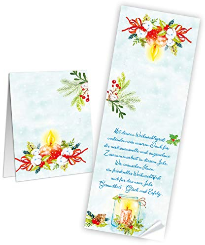 Logbuch-Verlag 25 Kunden Weihnachtskarten Aufkleber 7 x 21 cm Weihnachtsaufkleber selbstklebend Geschenk Verpackung Verzierung