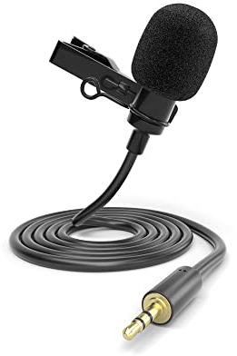 ayex Microfono Lavalier perfetto per videocamera e PC per interviste live streaming riunioni e vlog LV-1