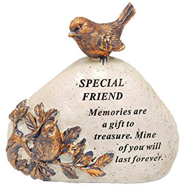 Placa decorativa para tumba conmemorativa de Robin Bird con un versículo especial simpático | Una piedra personalizada/cartel para tus seres especiales (amigo)