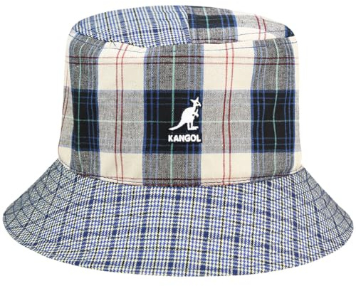 Kangol Plaid Mashup Bucket Fischerhut Stoffhut Baumwollhut Anglerhut Karohut Damen/Herren - Sommer Frühling-Sommer - L (58-59 cm) hellblau