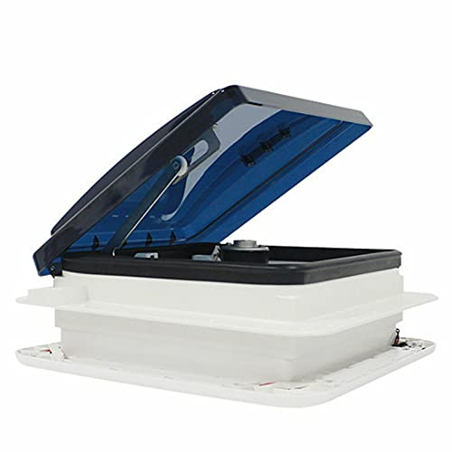 Futchoy 28 * 28 Cm Wohnmobil Luke Dachlüfter Lüfter Dachhaube Entlüftung Auspuff Dachluke Mit Led Licht,ausgestattet Mit Edelstahl-insektenschutz,motor Aus Reinem Kupferkern