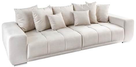 Riess Ambiente Extravagantes XXL Sofa ELEGANCIA 285cm Champagner beige Samt inkl. Kissen Bigsofa