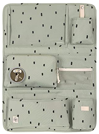 LÄSSIG Organizzatore per auto Organizzatore per sedili posteriori dell'auto Borsa per sedili posteriori dell'auto da appendere pieghevole 55 cm/Car Wrap-to-Go Happy Prints oliva