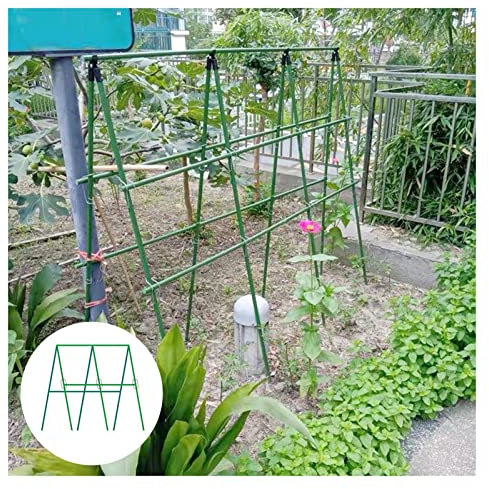HJZALMI A-Frame Garten Spalier, Gurkenspalier, Faltbares Gurkenspalier Für Bohnen Kürbis Zucchini, Leicht Zu Installieren (Farbe : Green-16mm, Größe : 120x120cm)