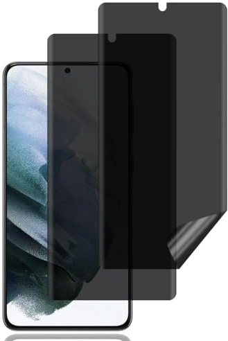 Sichtschutz Schutzfolie für Samsung Galaxy S21 Plus/Galaxy S21+ 5G, 2 Stück | Privacy Schutzfolie, Sichtschutzfolie, Fingerabdruck-ID-Kompatibel, Kratzfest, Blasenfrei, Anti-Spy TPU Displayschutzfoli
