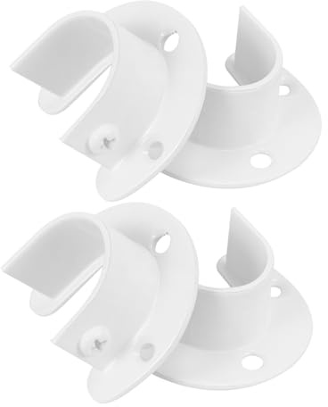 HOLIDYOYO Edelstahl Stangenhalter 4 Stück Gardinenstangenhalterung 25Mm Offene Flanschbasis Für Kleiderstangen Schrankstangen Und Duschvorhangstangen Einfach Montage Und Rostbeständig