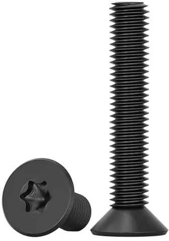 Drenky 10 Stück M8 x 40mm Senkkopfschrauben Torx Schwarz Edelstahl A2 V2A Maschinenschrauben Standard Quincunx Senkkopf Schrauben mit Nase Gewindeschrauben für Maschinenausrüstung und Wohnmöbel