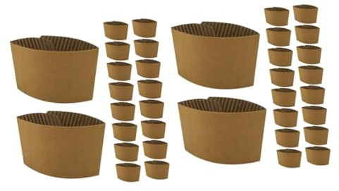 Healeved 50stücke Wiederverwendbare Isolierte Becherhüllen Aus Pappe Hitzebeständige Kaffeebecher-sleeves Für Heiße Und Kalte Getränke Vielseitiger Schutz Für Becher Und Flaschen