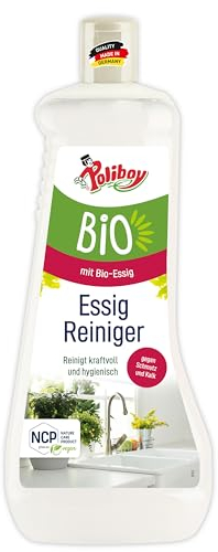 POLIBOY BIO Essig Reiniger - Kalklösender Essigreiniger für Küche und Bad - Haushaltsreiniger auf natürlicher Basis - Vegan - 1x 1L - Made in Germany