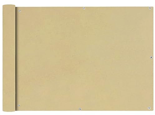 JUDYY Balkonsichtschutz Oxfordgewebe 75x600 cm Beige, Balkonsichtschutz, Windschutz Balkon, Windschutz Terrasse, Balkonverkleidung, Sichtschutz Garten - 42333