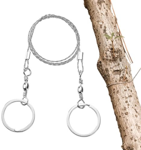 Sierra de supervivencia, sierra de cable para tuberías - Motosierra de bolsillo - Sierra de hilo de supervivencia al aire libre, sierra de cuerda para cortar madera, herramienta de bolsillo versátil