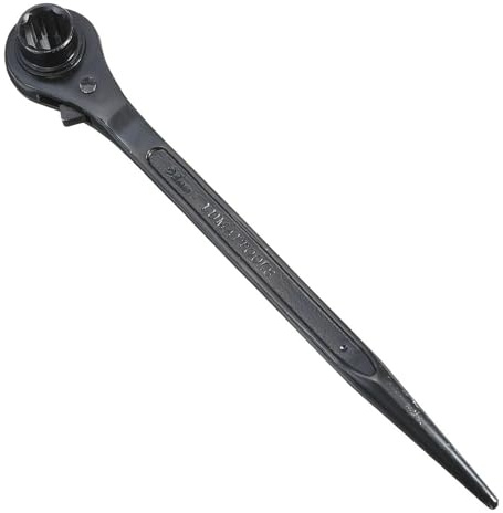 Elecbee Ratchet Podger Spanner Scaffold Spanner,Quick Release Tool Ratcheting Scaffold Wrench,Spanner Steel Erect Wrench Adjustable Socket Adapter Hand Tools (19mm-24mm)