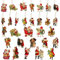 HuYiGGZ Lot de 45 mini figurines de Noël en bois de style victorien - Décoration de Noël vintage - Décoration de Noël