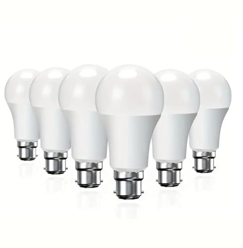 LED Light Bulbs B22 A19 13w Equivalent 100w Energy Saving Lighting 1200 Lm 3000k-6500k 220v-240v Not Dimmable for Indoor Living Room Bedroom Dining Room(B22 13W Cold White 6500k,6 Pack)