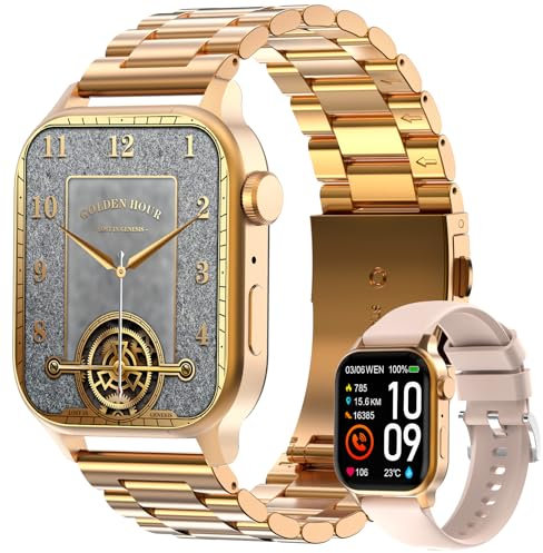 Homailida Smartklocka för Kvinnor con 2 Cinturini, 1.85 fitnessklocka, 100+ Modalità Sportive Fitness Tracker con Monitoraggio del SpO2/Sonno/Contapassi per IOS/Android