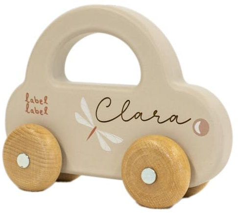 Generisch Holz Spielzeug Auto Nougat -Personalisiertes Holzspielzeugauto | Mit Gravur des Namens | Nachhaltiges Geschenk für Kinder | Spielzeugauto mit Name | Geschenk zur Geburt