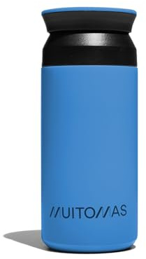 Muitomas, Gourde thermique 350 ml, gourde thermique légère et portable en acier, gourde thermique design élégant avec fermeture hermétique, couleur bleu sarcelle