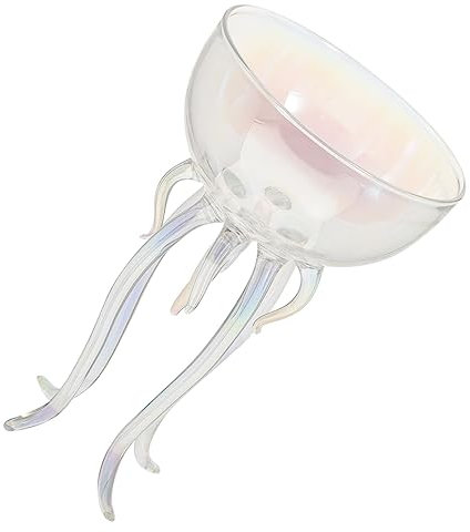 Cabilock Octopus Jellyfish Cocktail Glass 150ml Glass Cup Creative Barware High Footed Stemware for Parties Weddings and Home Use