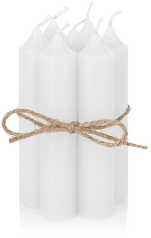 Nordstern Taper Candles White Pack of 6 - Small Candles for Candle Holders, Advent Wreath or as Tree Candle - Ideal Table Decoration for Wedding or Christmas - 11 x 2.2 cm