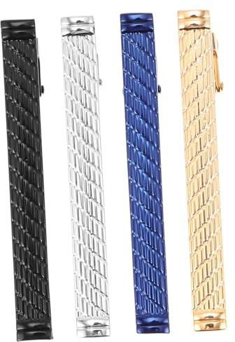 PACKOVE Krawattenklammern 60mm Länge aus Kupfer 4 Stück für Herren Praktische Krawattennadeln zur Befestigung Geeignet für Tägliche Accessoires und Geschäftsverhandlungen