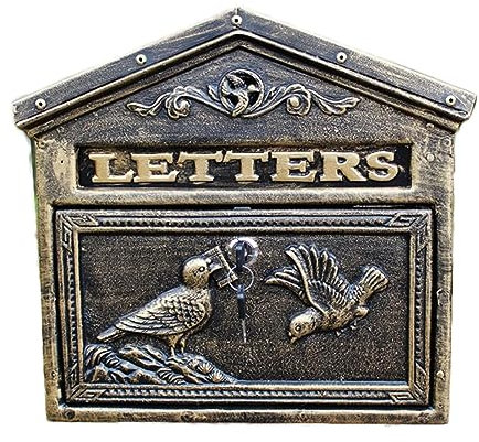 Wall-Mount Mailbox Post Box, Wall Mounted Letterbox, Letter Boxletterbox Lockable Mailbox Letter Post Box Wall Newspaper Outdoor Decoration Secure Letterbox Retro Mailbox Retro Decor Drop Box mailbox