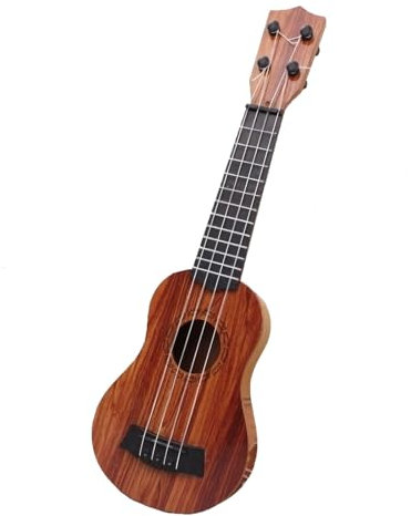 Guitarra Infantil, Ukelele Guitarra Juguete, Mini Guitarra Niño, Ukelele Soprano Infantil, Instrumento de Ukelele, Juguete Musical de Guitarra, para Niños, Pequeños (Color Madera Natural 38cm)